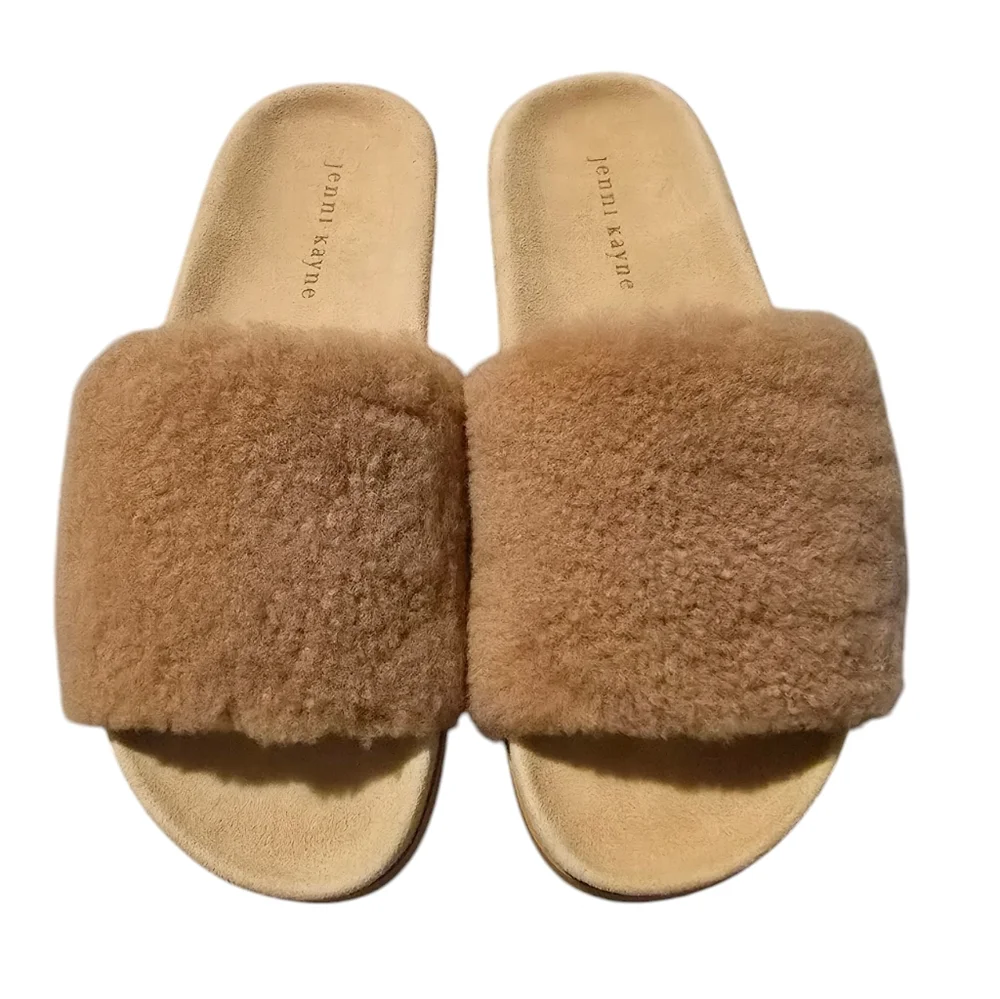 NEW Jenni Kayne Shearling Slides Tan size‎ 38/8